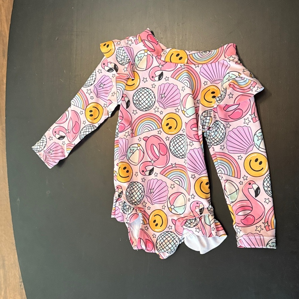 Pink and Purple Kids Swim One Piece